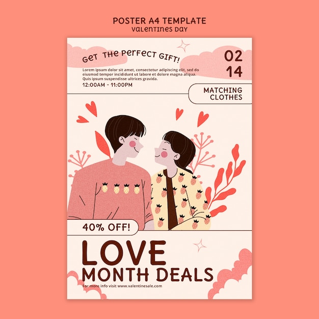 Free PSD valentine's day celebration poster template