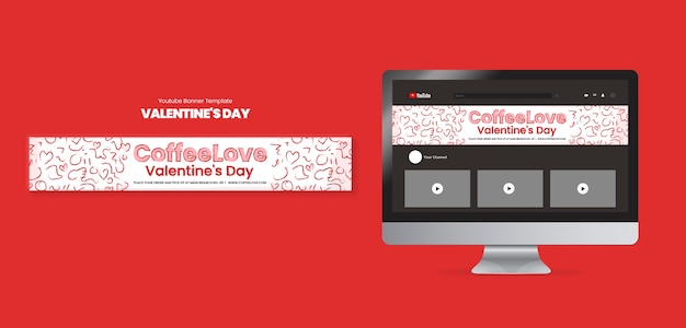 Free PSD valentine's day celebration youtube banner