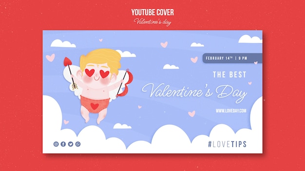 Free PSD valentine's day celebration youtube cover template