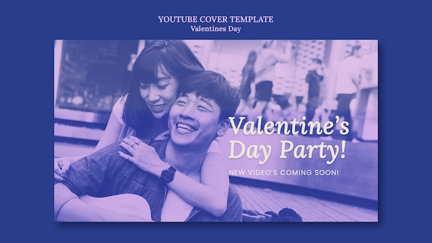 Free PSD valentine's day celebration youtube cover template