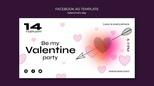 Free PSD valentine's day facebook template