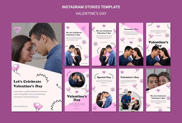 Valentine's day instagram stories template