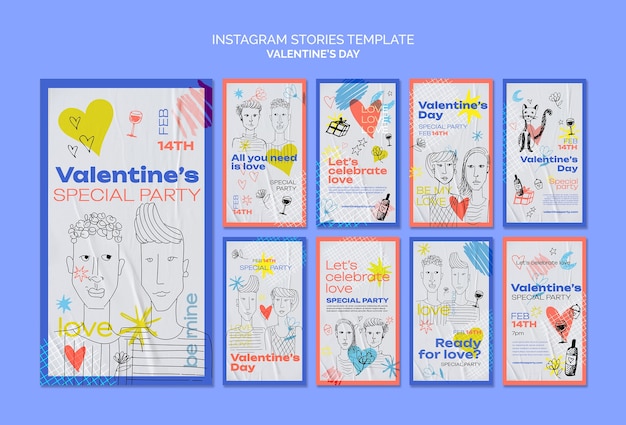 Free PSD valentine's day instagram stories