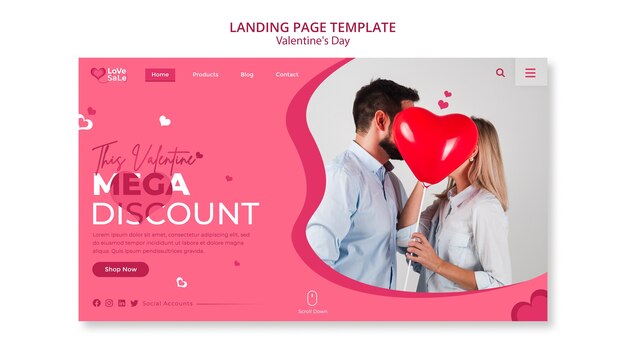 Valentine's day landing page template