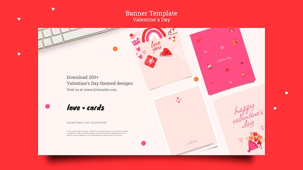 Free PSD valentine's day love cards banner