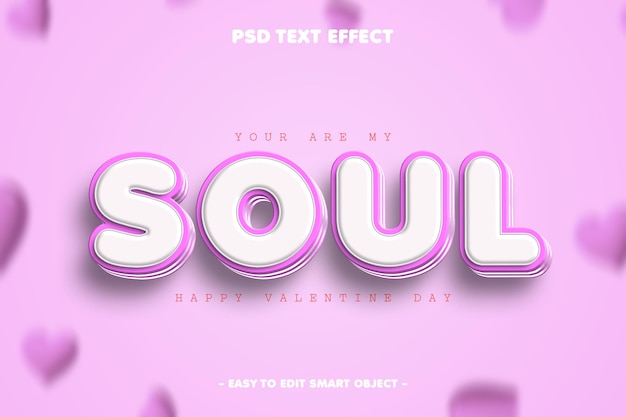 Free PSD valentine's day love editable text effect