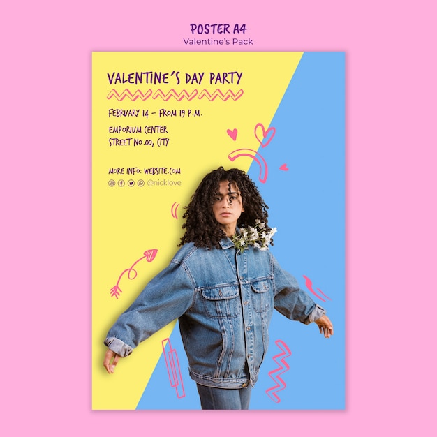 Free PSD valentine's day poster template