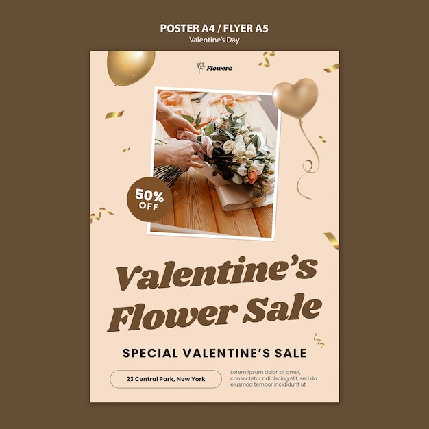 Free PSD valentine's day template design