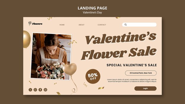 Free PSD valentine's day template design