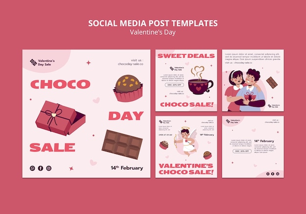 Free PSD valentine's day template design