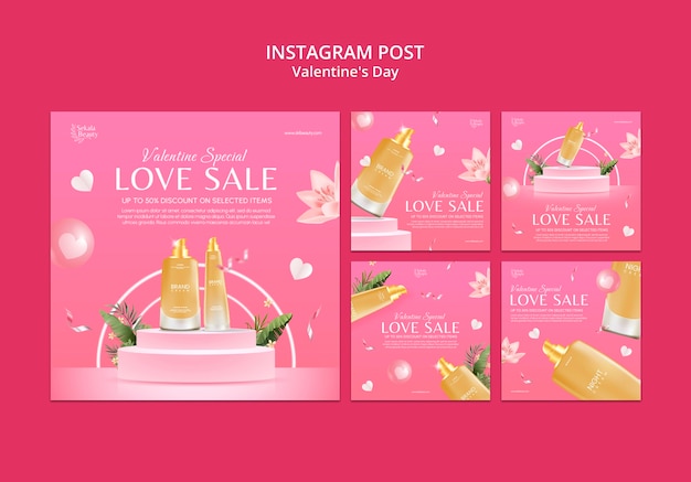 Free PSD valentine's day template design