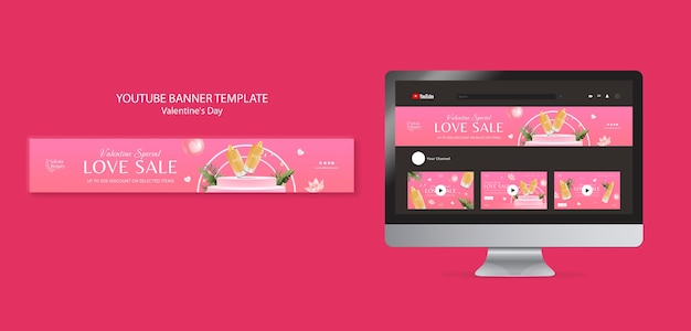 Free PSD valentine's day template design