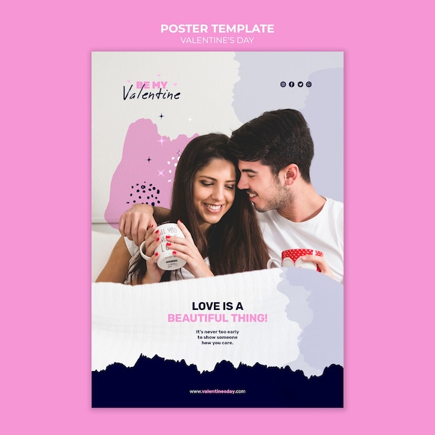 Valentine's day vertical poster template