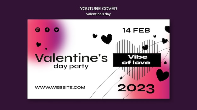 Free PSD valentine's day youtube cover template