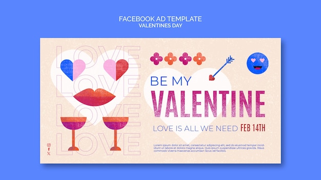 Free PSD valentines day celebration  facebook template