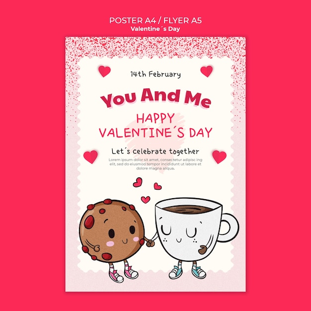 Free PSD valentines day celebration  poster template