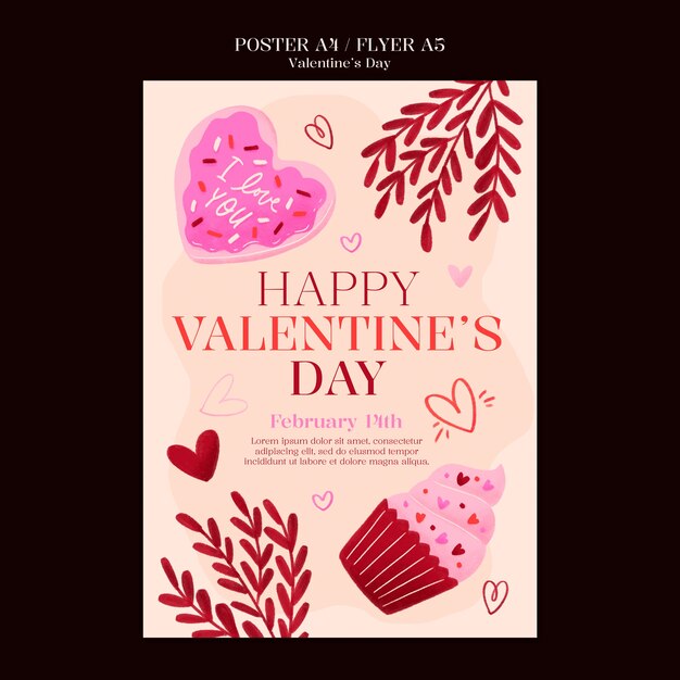 Free PSD valentines day celebration poster template