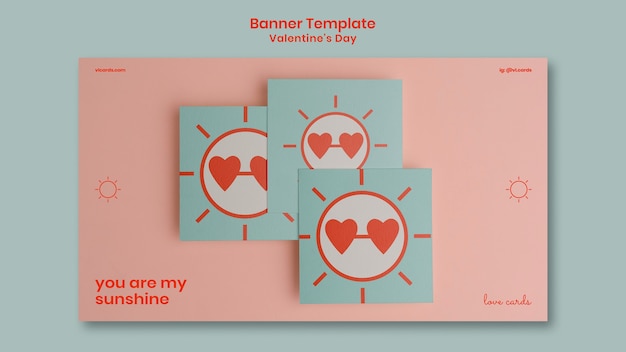 Free PSD valentines day horizontal banner template