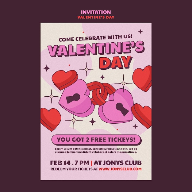 Free PSD valentines day template design