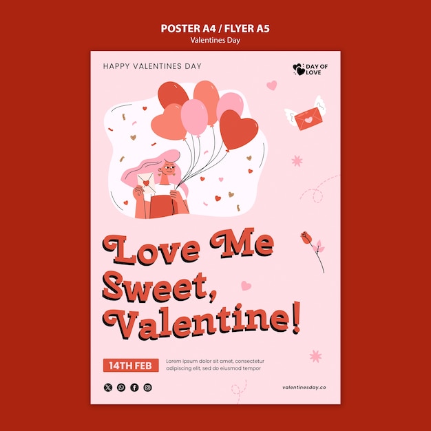 Free PSD valentines day template design