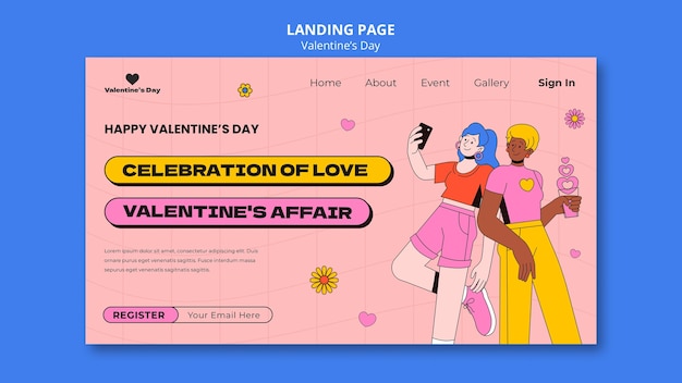 Free PSD valentines day template design