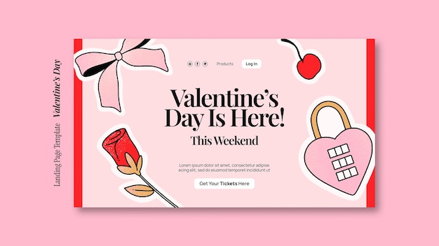 Free PSD valentines day template design