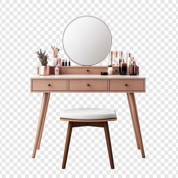 Free PSD vanity table isolated on transparent background