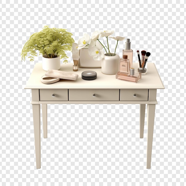 Free PSD vanity table isolated on transparent background