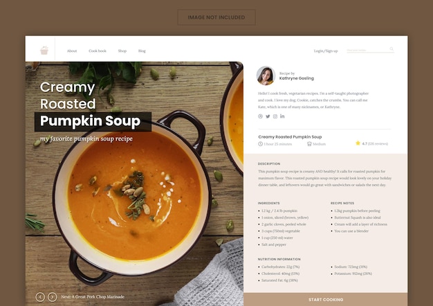 Vegan food landing page template