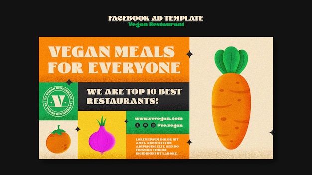 Free PSD vegan restaurant facebook template