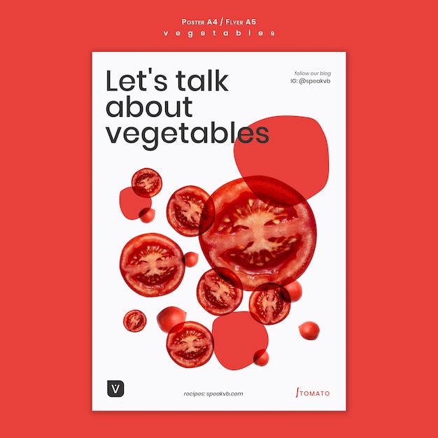 Free PSD vegetables concept poster template