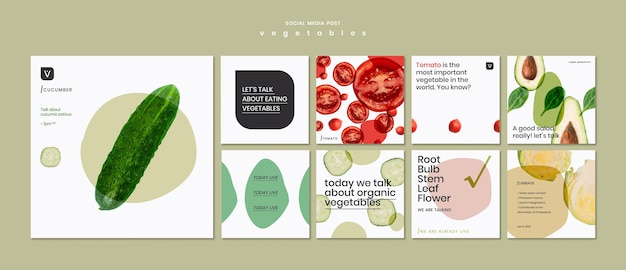 Free PSD vegetables concept social media post template