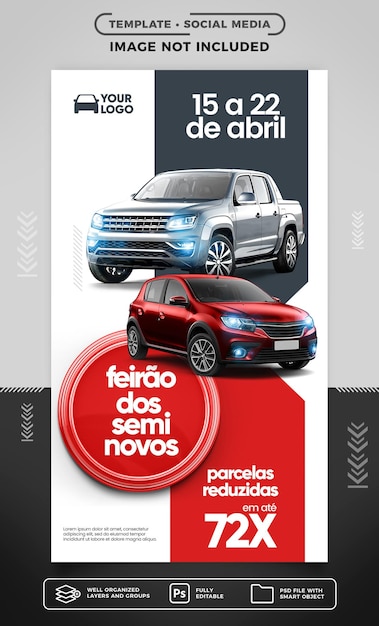 Free PSD vehicle sales social media stories template