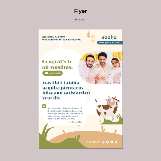 Vertical flyer for eid al-adha celebration