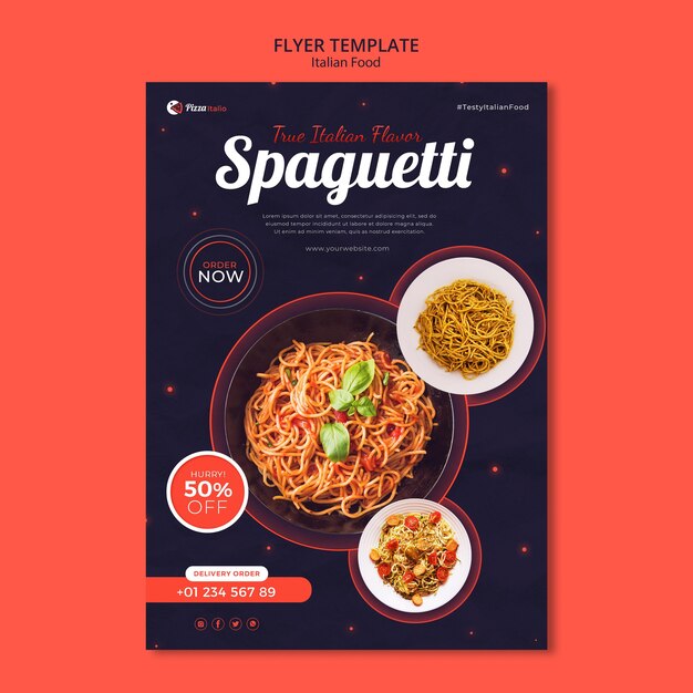 Vertical flyer for italian food restaurant