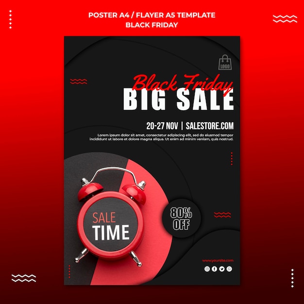 Vertical flyer template for black friday sale