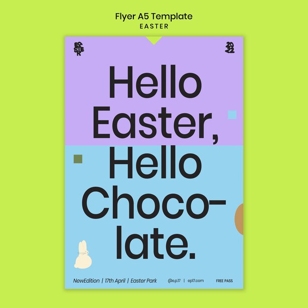 Free PSD vertical flyer template for easter celebration