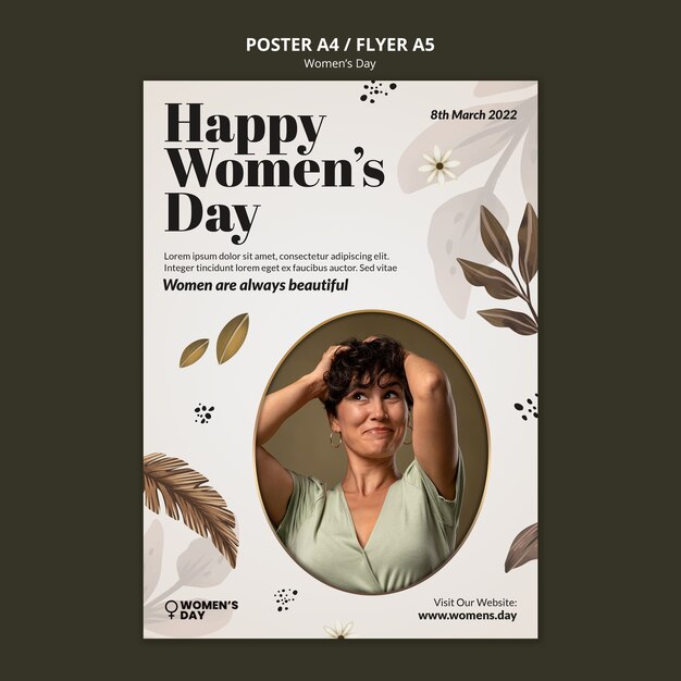 Vertical flyer template for international women's day