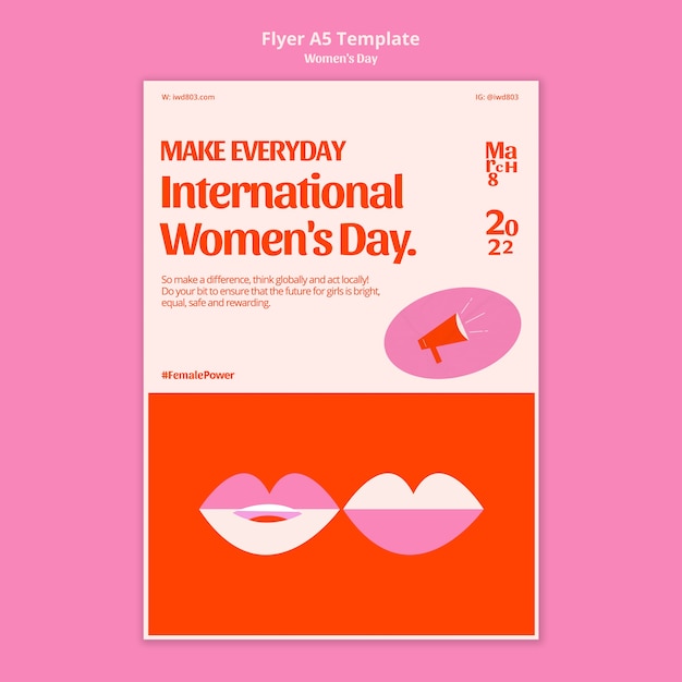 Free PSD vertical flyer template for international women's day