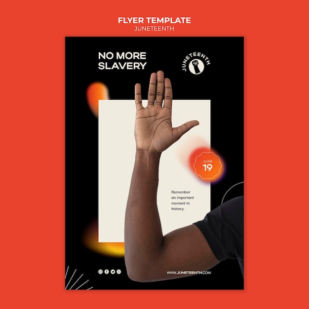 Free PSD vertical flyer template for juneteeth with african-american man