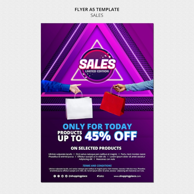 Free PSD vertical flyer template for sales