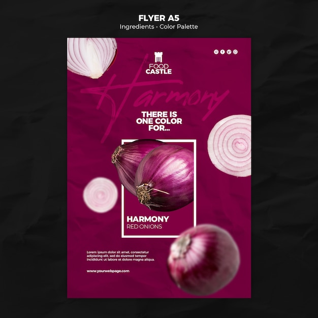 Free PSD vertical flyer template with onion