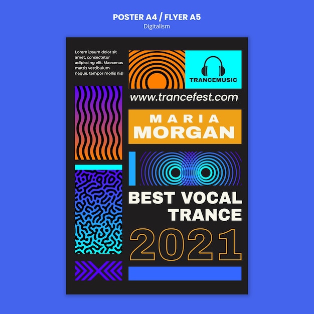 Vertical poster for 2021 trance music fest