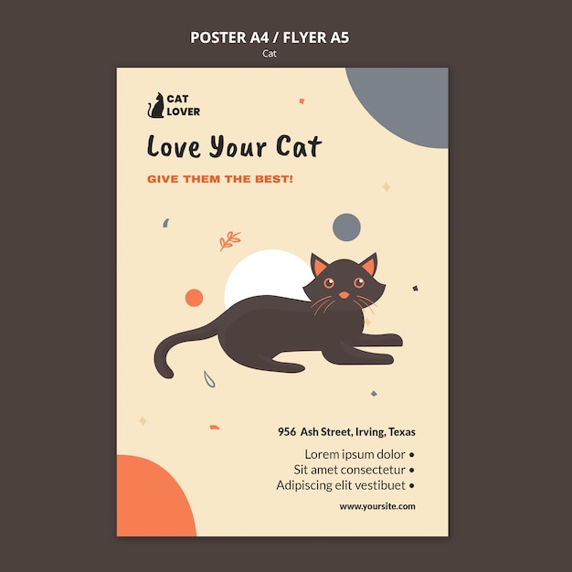 Vertical poster for cat adoption