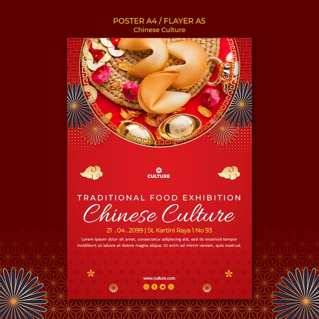 Vertical poster for chinese culture exhibition