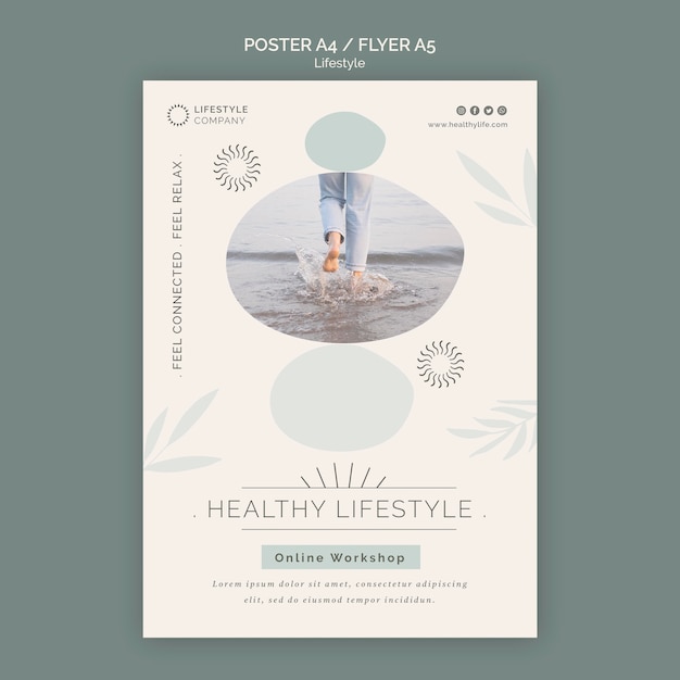 Vertical poster for healthy lifestyle company