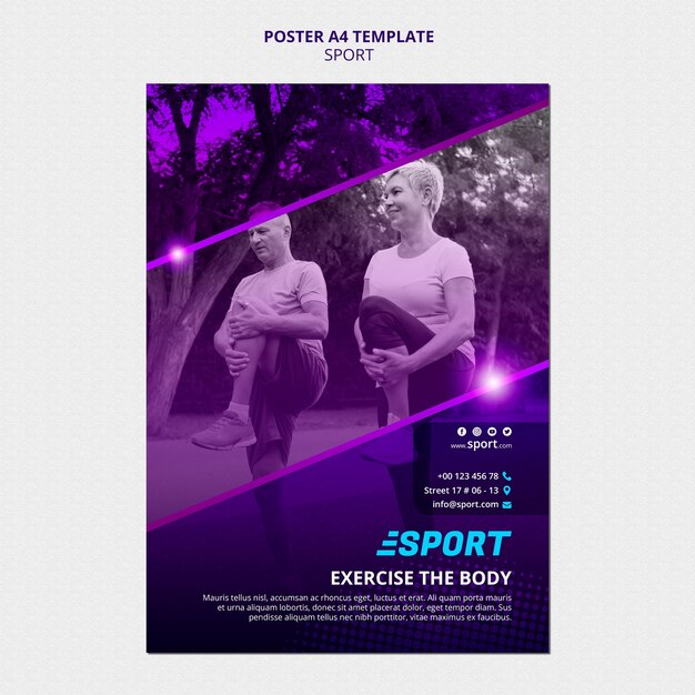 Vertical poster for sporting activities