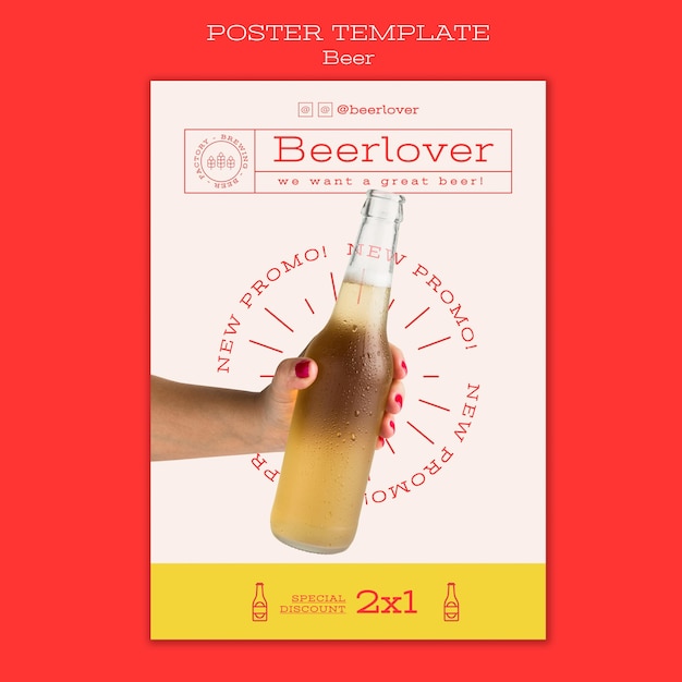 Vertical poster template for beer lovers