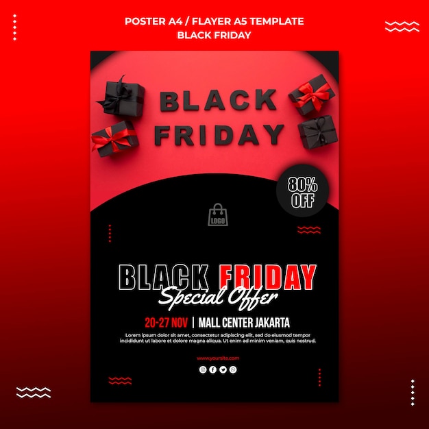 Vertical poster template for black friday sale