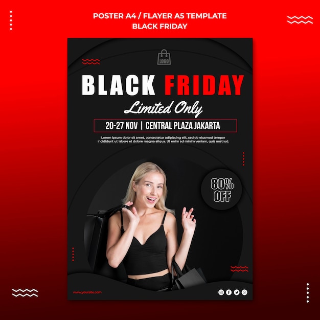 Vertical poster template for black friday sale